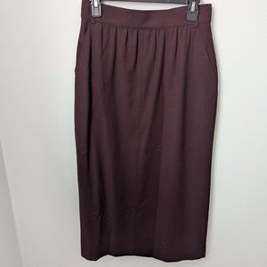 Vintage Escada 100% Pure Virgin Wool Deep Burgundy Skirt, 40 (US 8)